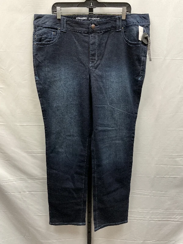 Blue Denim Jeans Straight Lane Bryant, Size 24 Unique Men's Patch