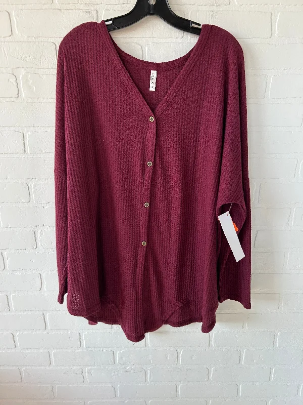 Top Long Sleeve By  OLRIK  In Maroon, Size: 3x Traditional Men's Country