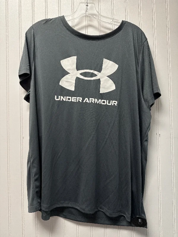 Athletic Top Short Sleeve By Under Armour In Grey, Size: 1x Trendy Men's Scandinavian