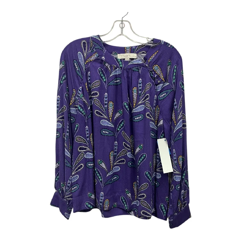 Top Ls By Loft In Purple, Size:Mp Vacation