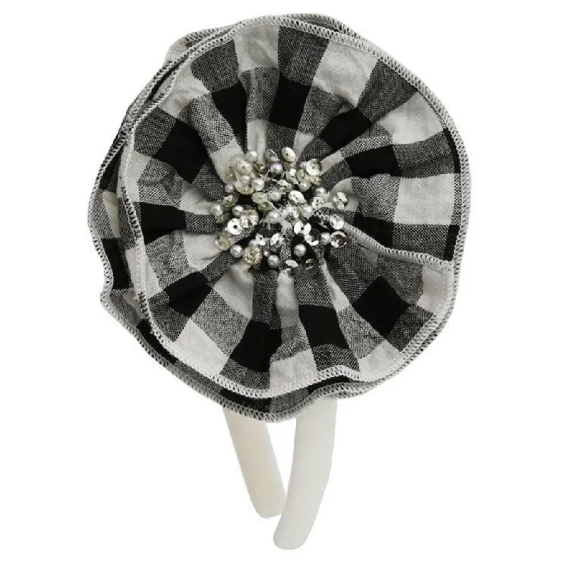 Black Gingham Headband Refined Men's Hand