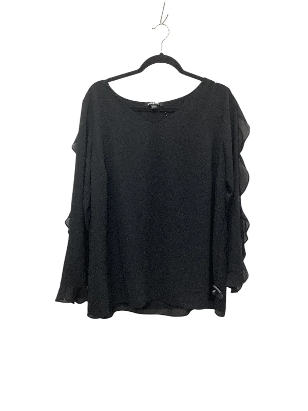 Top Long Sleeve By Roz And Ali In Black, Size: 1x Relaxed Men's Australian 