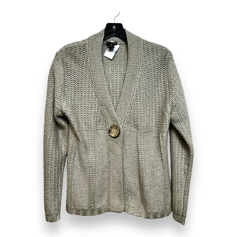 Sweater Cardigan By Clothes Mentor In Tan, Size: M Monochromatic All