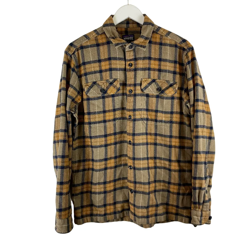 Top Long Sleeve Designer By Patagonia In Plaid Pattern, Size: M Earthy Men's Sustainable 