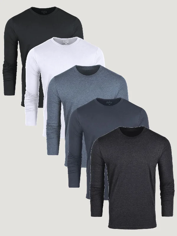 Best Sellers Long Sleeve Crew 5-Pack Stylish Men's Neon