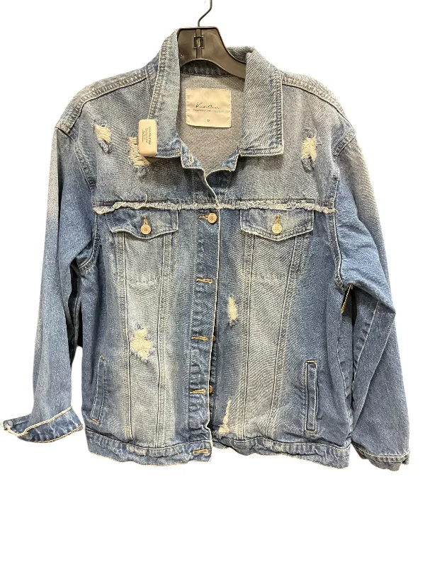 Jacket Denim By Kancan In Blue Denim, Size: 1x Streetwear Style