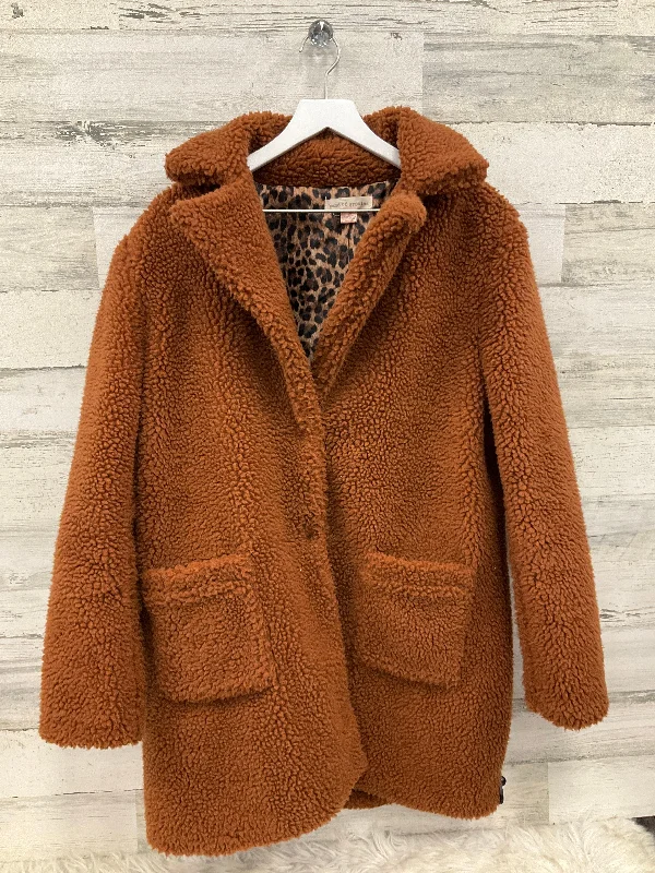 Coat Faux Fur & Sherpa By Band Of Gypsies In Orange, Size: L Artistic Men's Avant