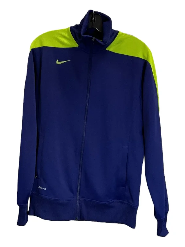 Athletic Jacket By Nike In Blue & Yellow, Size: L Cozy Men's Winter