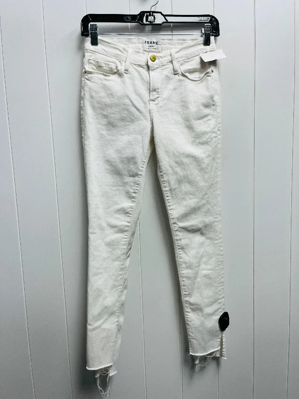 White Denim Jeans Skinny Frame, Size 6 Confident Men's High