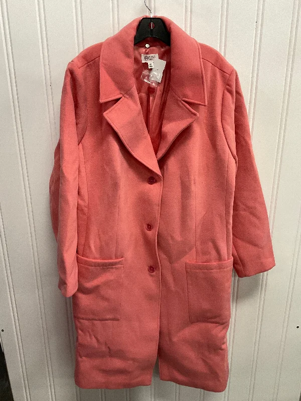 Coat Peacoat By Cmc In Pink, Size: 3x Polished Men's Satin