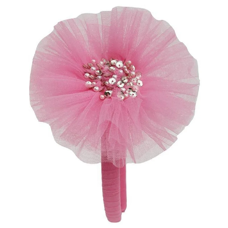 Candy Pink Tulle Headband Monochromatic All