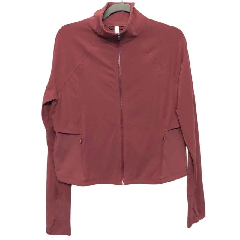 Athletic Jacket By Athleta In Maroon, Size:L Laid