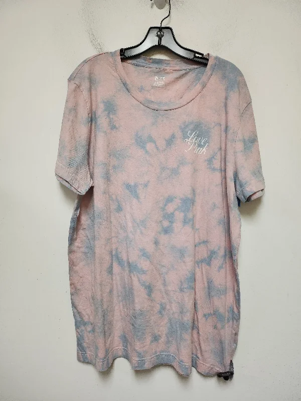 Top Short Sleeve Basic By Pink In Tie Dye Print, Size: Xl Cozy Men's Winter