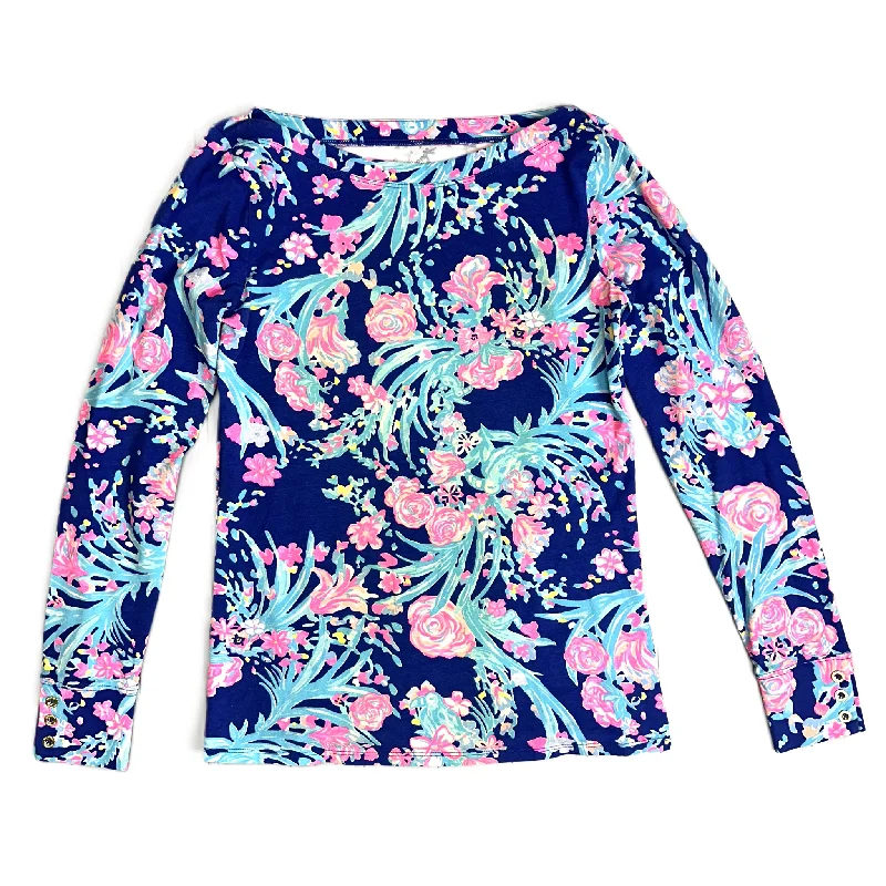 Top Long Sleeve Designer By Lilly Pulitzer In Blue, Size: S Streetwear Style