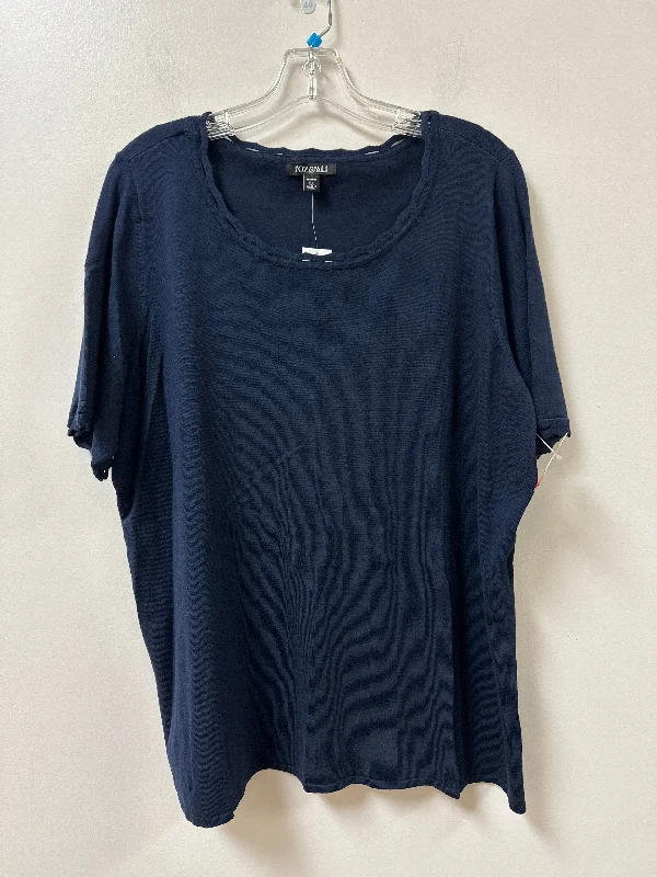 Top Short Sleeve By Roz And Ali In Navy, Size: 3x Dynamic Men's High