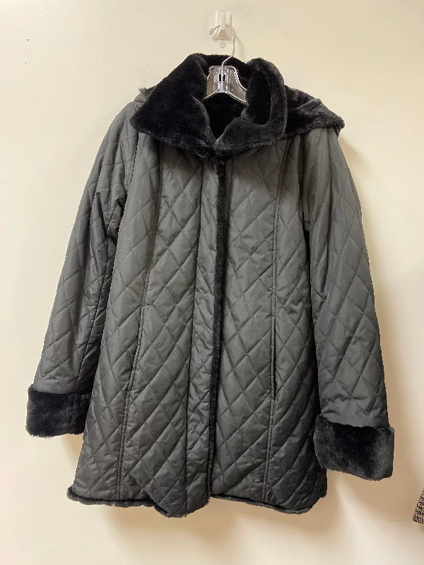 Coat Puffer & Quilted By Dennis Basso Qvc In Black, Size: Xs Relaxed Men's Beach