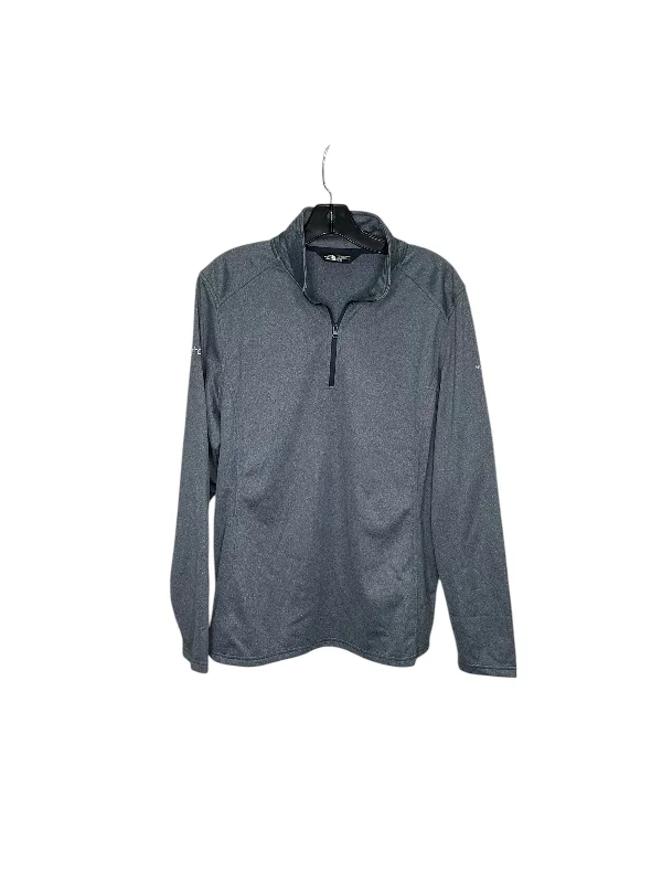 Athletic Top Long Sleeve Collar By The North Face In Grey, Size: Xl Trendy Men's Scandinavian