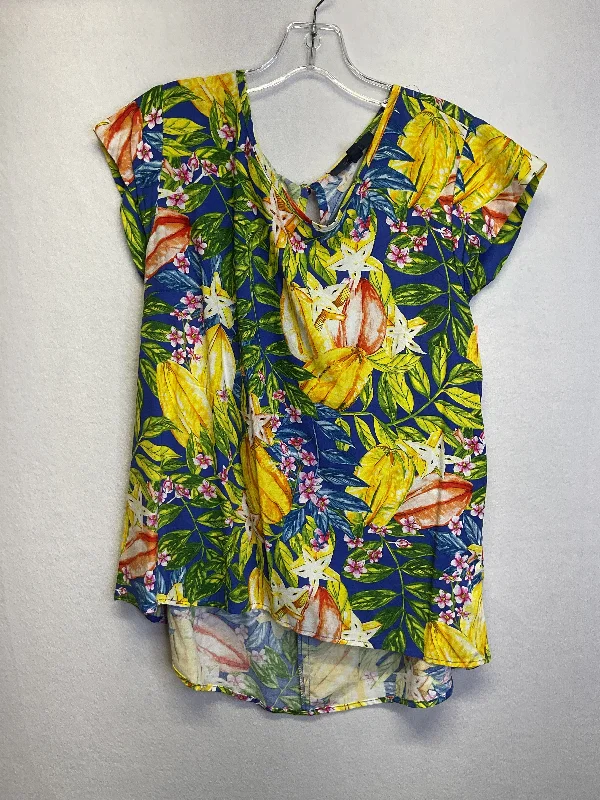 Top Ss By Rachel Roy In Tropical Print, Size:M Edgy Men's Punk