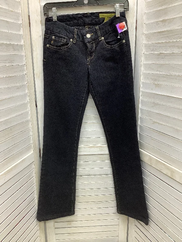 Blue Denim Jeans Boot Cut 7 For All Mankind, Size 00 Stylish Men's Neon