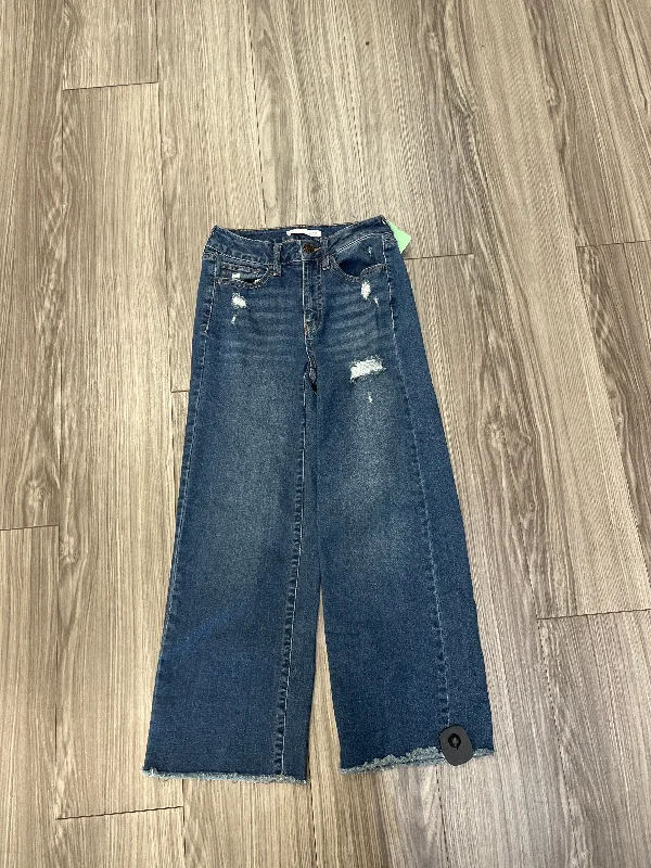 Blue Jeans Wide Leg So, Size 0 Unique Men's Patch