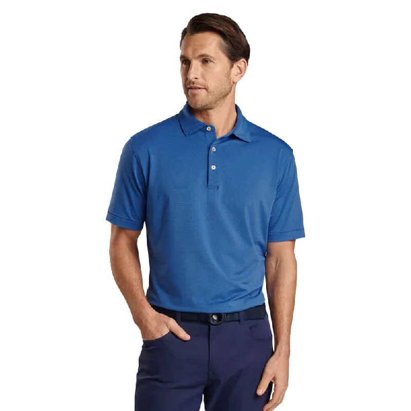 Peter Millar Jubilee Stripe Performance Jersey Polo Shirt - Sport Navy Cozy Men's Sherpa