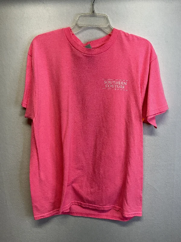 Top Ss Basic By Gildan In Pink, Size:L Casual Men's Short