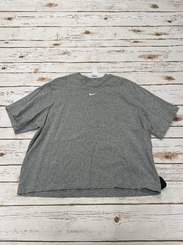 Athletic Top Short Sleeve By Nike In Grey, Size: L Youthful Men's Anime