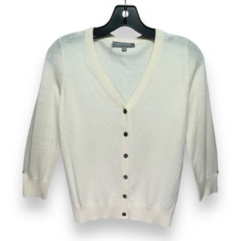 Sweater Cardigan Designer By Neiman Marcus In Cream, Size: S Dapper Men's 1920S