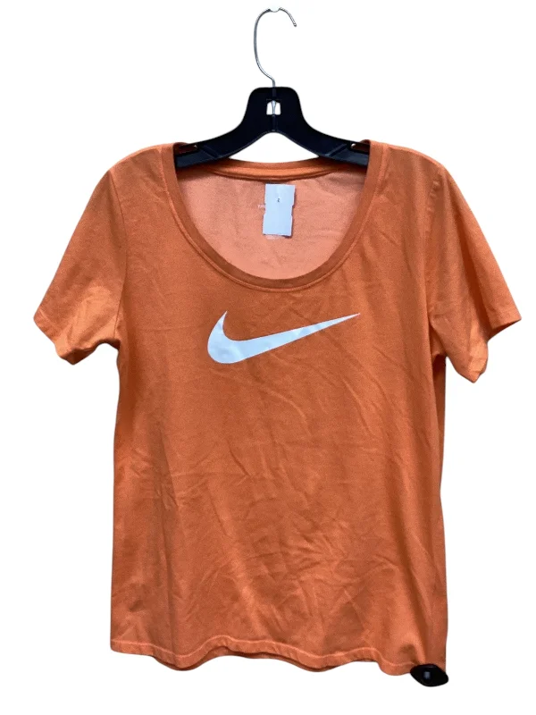 Athletic Top Short Sleeve By Nike In Orange, Size: M Adventure