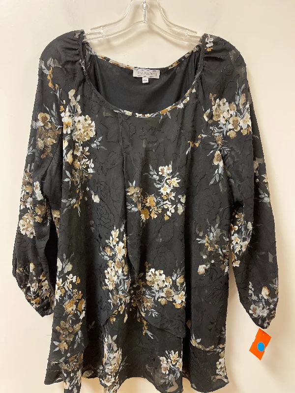 Top Long Sleeve By Clothes Mentor In Floral Print, Size: 2x Practical Men's Multi