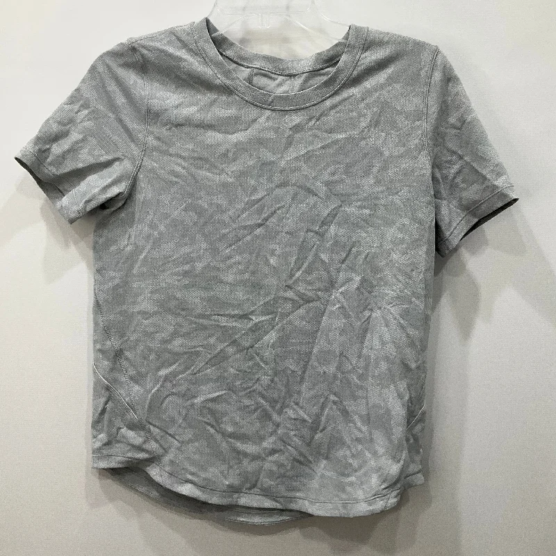 Athletic Top Short Sleeve By Lululemon In Grey, Size: 8 Masculine Men's Thick