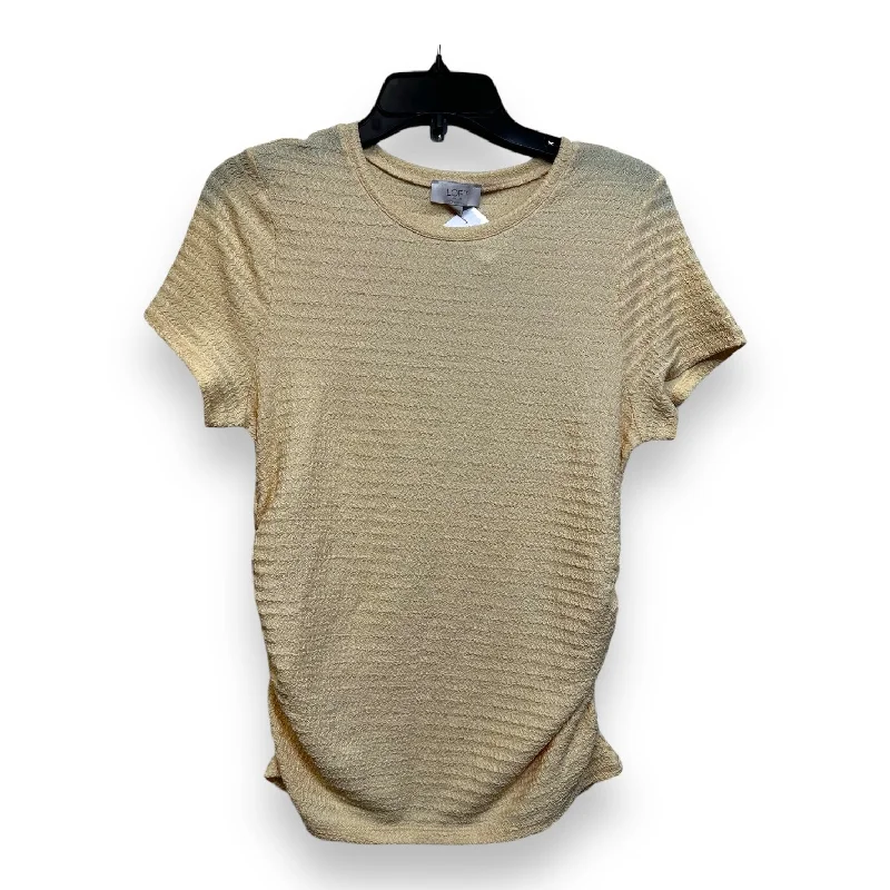 Top Short Sleeve By Loft O In Yellow, Size: L Streetwear Style