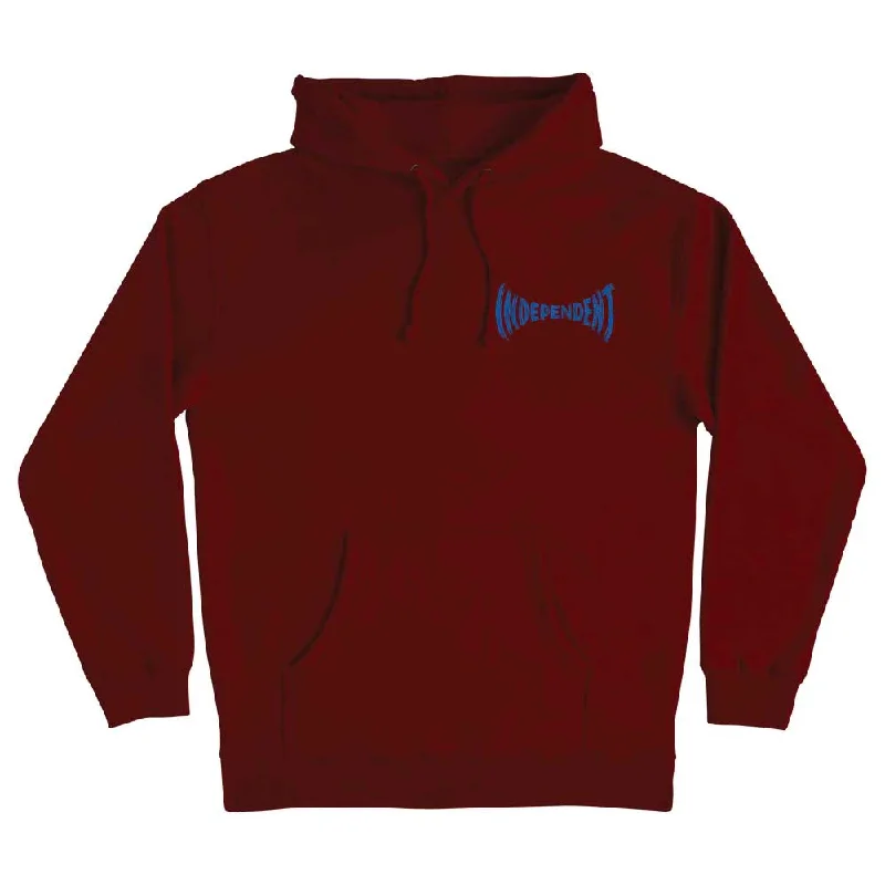 Independent Carved Span Pullover Hoodie Men's Sweatshirt - Maroon Business