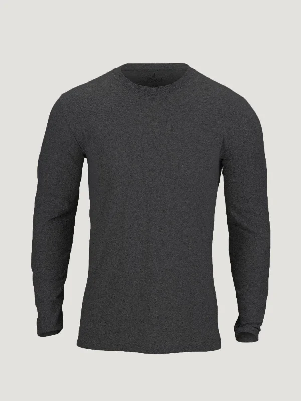 Charcoal Long Sleeve Crew Neck Monochromatic Office Style