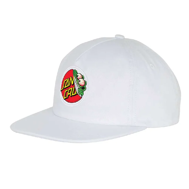 Santa Cruz Beware Dot Strapback Mid Profile Hat - White Organic