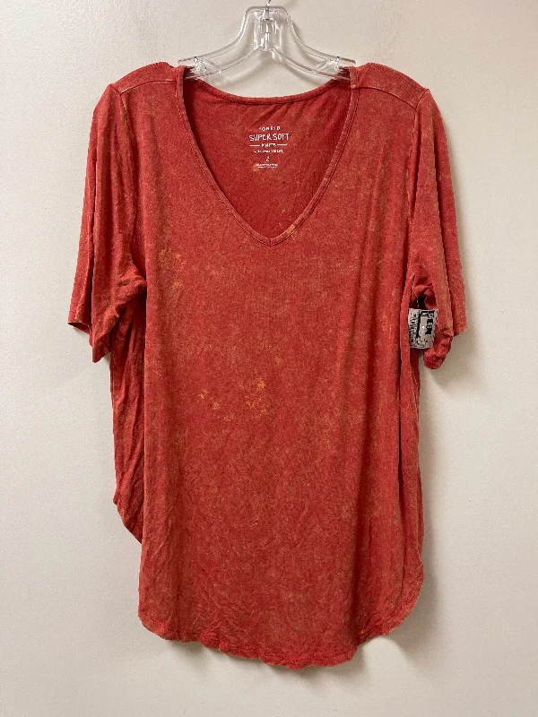 Top Short Sleeve Basic By Torrid In Orange, Size: 2x Gym