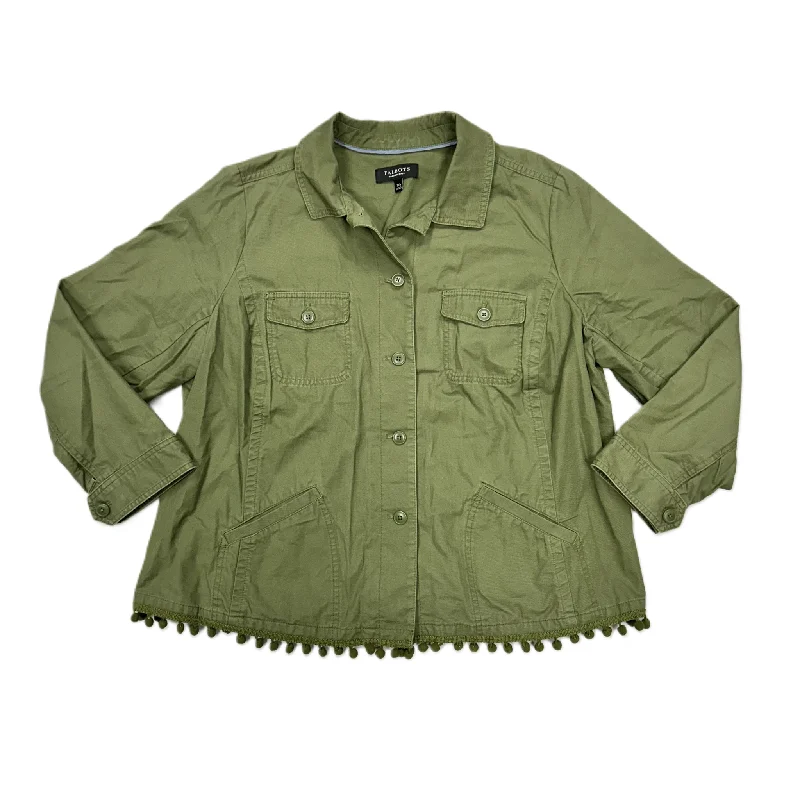 Jacket Shirt By Talbots In Green, Size: 2x Casual Men's Japanese 