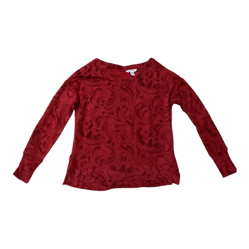 Athletic Top Long Sleeve Crewneck By Athleta In Red, Size: M Laid