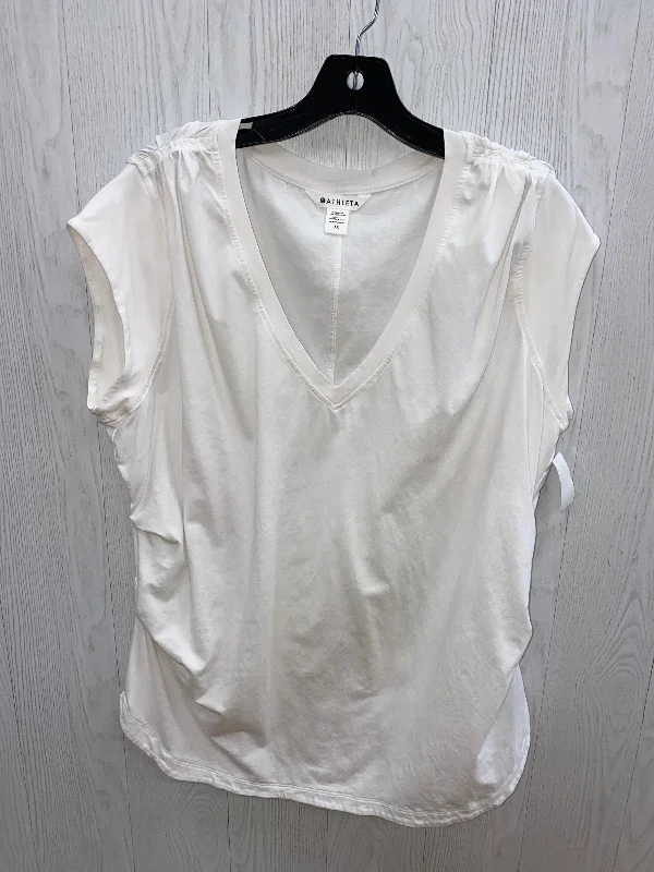 Athletic Top Short Sleeve By Athleta In White, Size: 1x Monochromatic Office Style