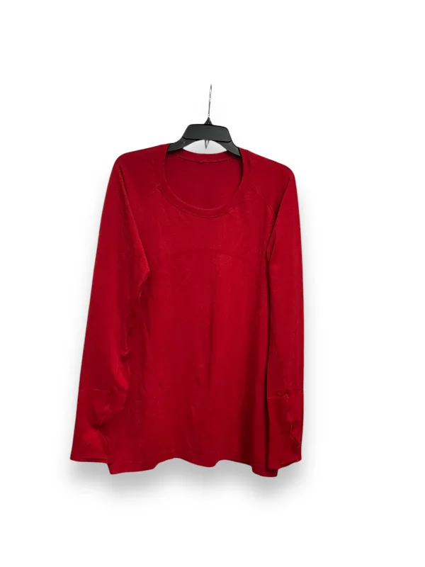 Athletic Top Long Sleeve Crewneck By Lululemon In Red, Size: 18 Business