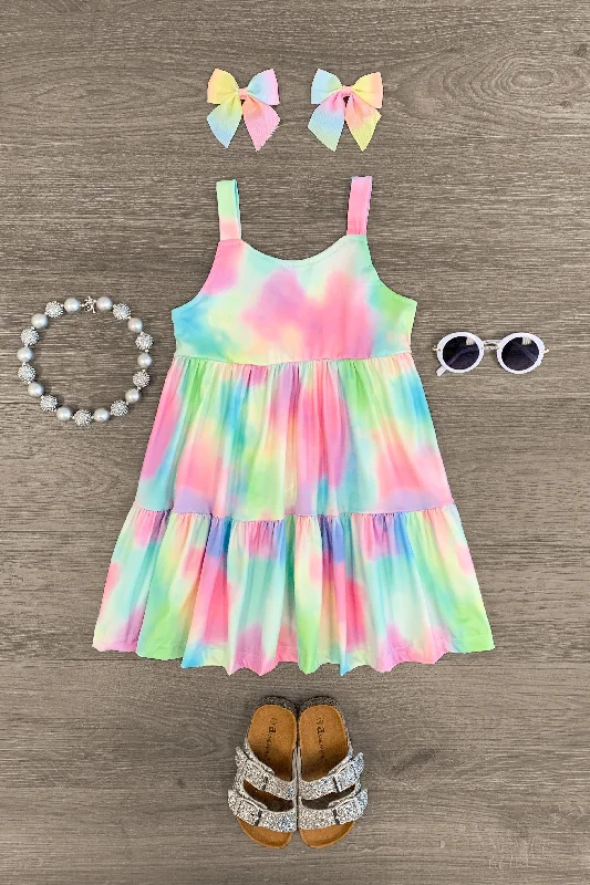 Pastel Tie Dye Tiered Tank Dress Relaxed Men's Australian 