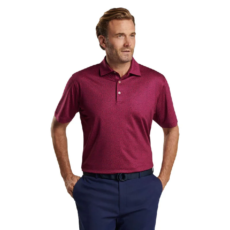 Peter Millar Beer Garden Performance Jersey Polo Shirt - Pomegranate Traditional Men's Country