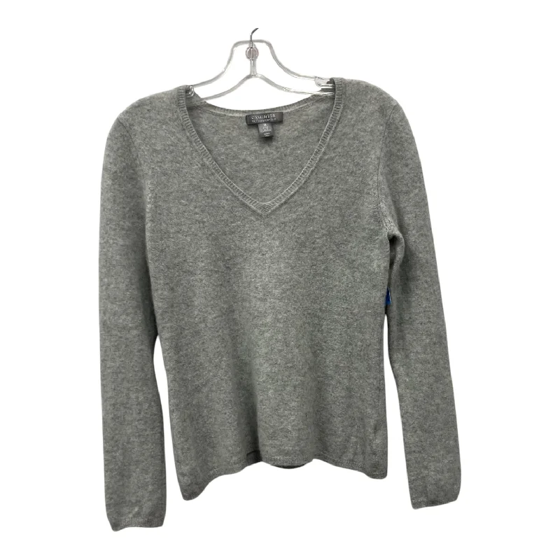 Sweater Cashmere By Charter Club In Grey, Size:M Cool Men's Distressed