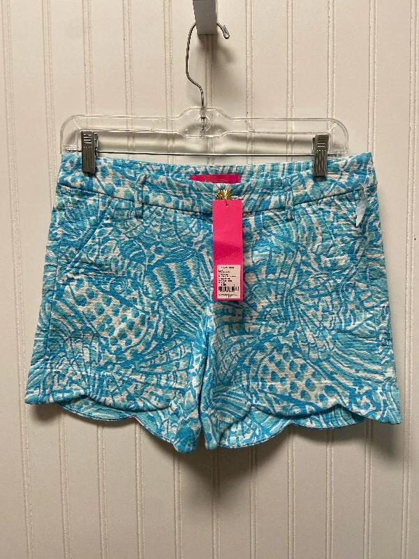 Blue & White Shorts Designer Lilly Pulitzer, Size 0 Tailored