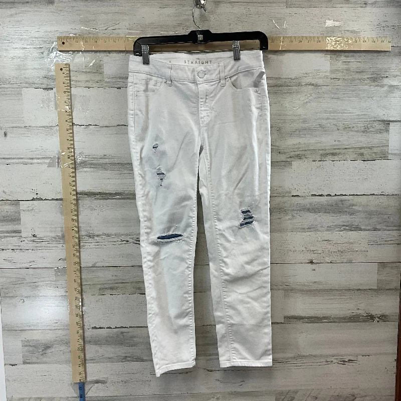 White Denim Jeans Straight White House Black Market, Size 0 Gym