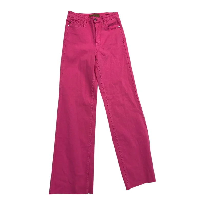 Jeans Wide Leg By Judy Blue In Pink, Size:4 Polished Men's Satin