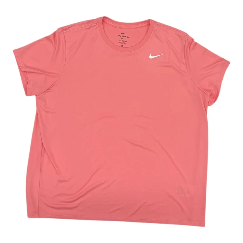 Athletic Top Ss By Nike Apparel In Pink, Size:Xxl Athletic Men's Compression