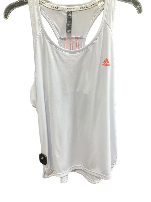 White Athletic Tank Top Adidas, Size L Youthful Men's Anime