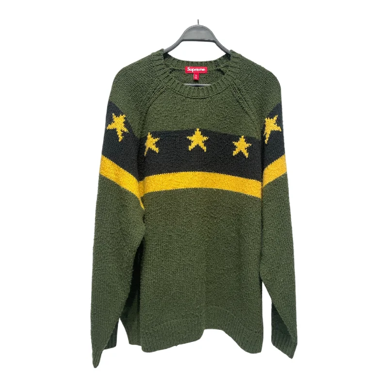 Supreme/Heavy Sweater/XXL/Acrylic/GRN/YELLOW STAR/ BLK/YEL STRIPE Cool Men's Skate