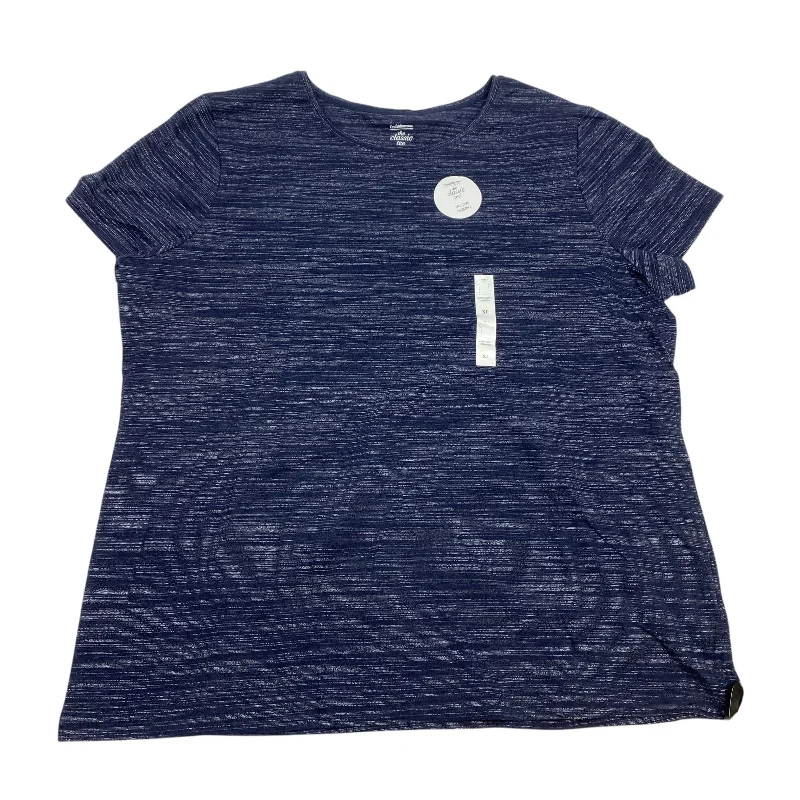 Top Short Sleeve Basic By Croft And Barrow In Blue, Size: Xl Laid